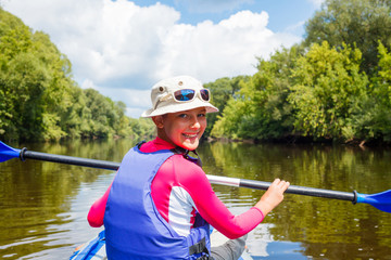 Girl kayaking