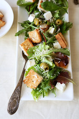 salad with croutons and parmesan