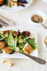 vegetable salad with croutons