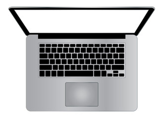 Top view of modern laptop