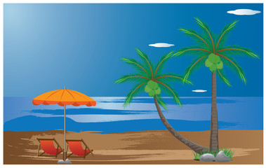 Obraz premium beautiful beach vector design
