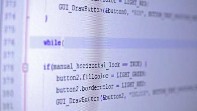 Writing some code lines (close-up footage)