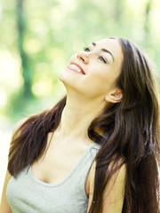 Naklejka premium smiling woman
