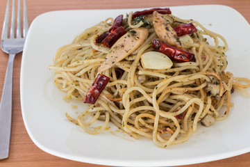 spaghetti with sausage