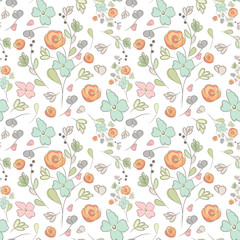 Elegant seamless pattern with flowers, vector illustration