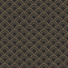 Seamless worn out vintage fish scale pattern background.