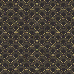 Seamless worn out vintage fish scale pattern background.