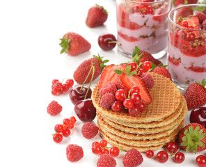 Waffles with berries