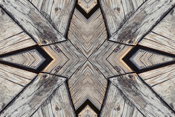 repeating wooden pattern in form of a star