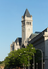 Fototapeta na wymiar Tower of Old Post Office building Washington