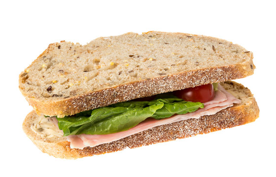 English multigrain bread ham sandwich