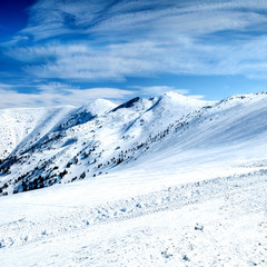 Fototapeta na wymiar Beautiful winter landscape in high mountains