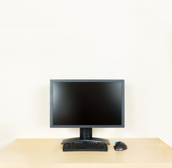 Plain office desk with monitor