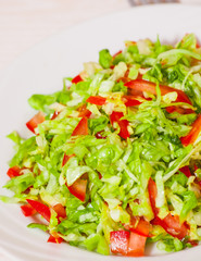 fresh vegetables salad with cabbage