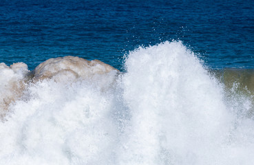 Frozen motion of large wave on beach