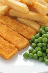 Fish Fingers Chips and Peas