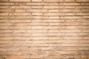 Orange old bricks background horizontal