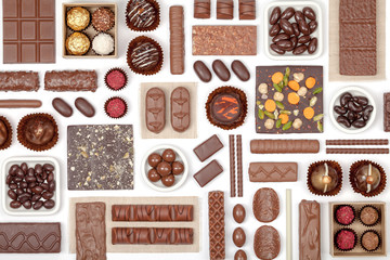 chocolate on white background