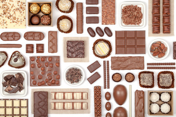 chocolate on white background