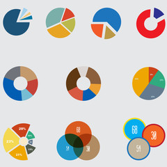 Infographic Elements, pie chart set icon, business elements and statistics