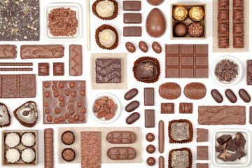 chocolate on white background