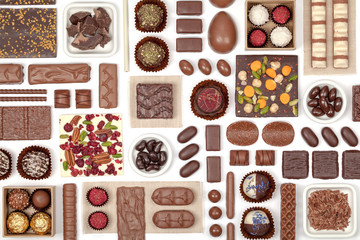 chocolate on white background