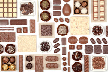 chocolate on white background