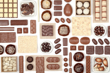 chocolate on white background