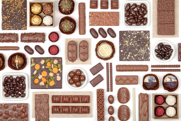 chocolate on white background