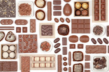 chocolate on white background