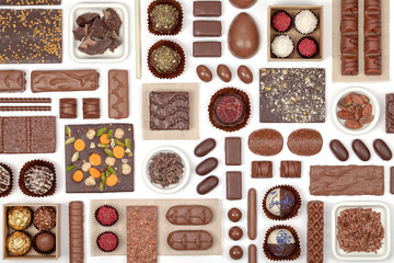 chocolate on white background