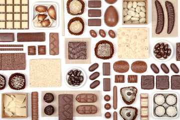 chocolate on white background