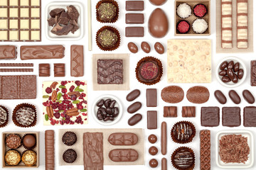 chocolate on white background