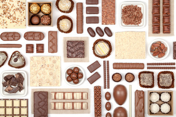 chocolate on white background