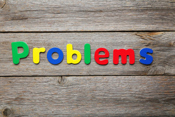 Problems word made of colorful magnets