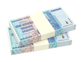 Zimbabwean money isolated on white background. Computer generated 3D photo rendering. - 85252819