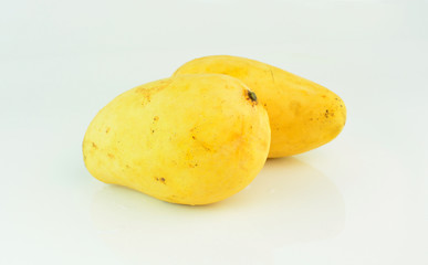 yellow Mango fruit on white background
