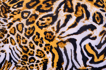 texture of print fabric striped leopard