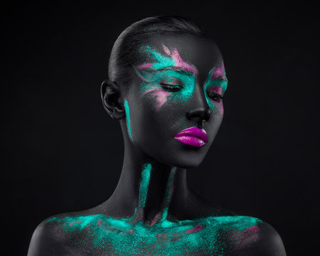 Girl Makeup pink blue black