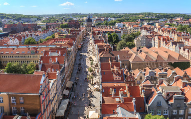 Gdańsk, widok ulicy Długiej w kierunku Złotej Bramy I Wieży Więziennej