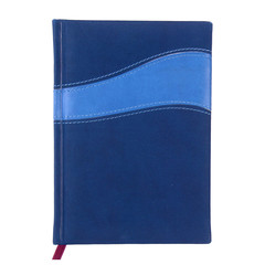 Blue diary isolated on white background
