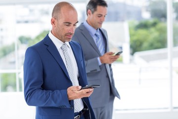 Fototapeta na wymiar Business colleagues using phones