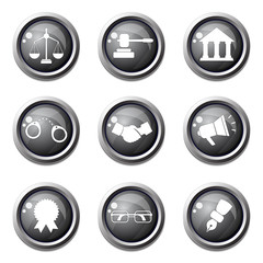 Law Sign Black Vector Button Icon Design Set