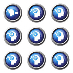 Think Web Internet Blue Vector Button Icon Design Set