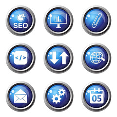 SEO Internet Sign Blue Vector Button Icon Design Set 6