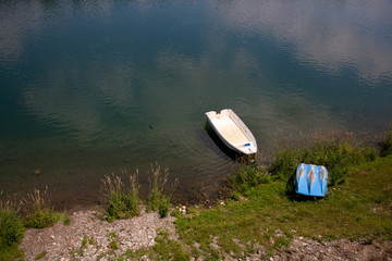 two boats on the river Ticino