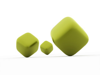 Green cubes icon concept rendered