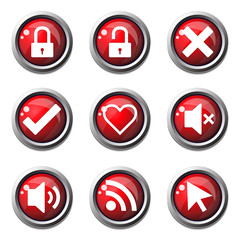 SEO Internet Sign Red Vector Button Icon Design Set 4