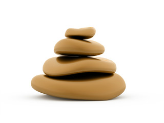 Orange pebbles rendered