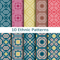 set of ten ethnic patterns